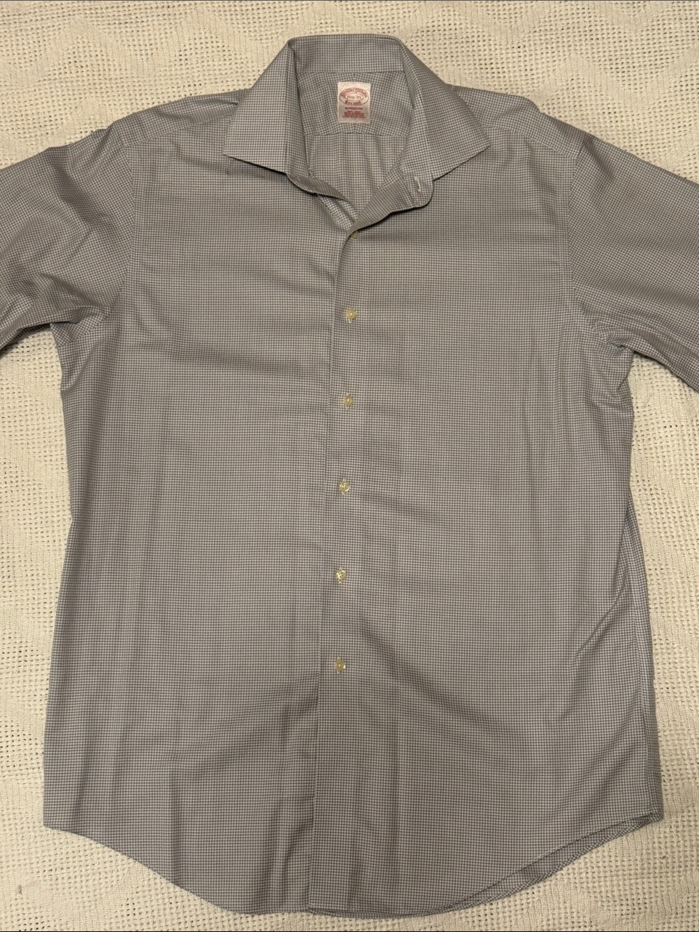 Men's Brooks Brothers Gray Micro-Check Dress Shirt